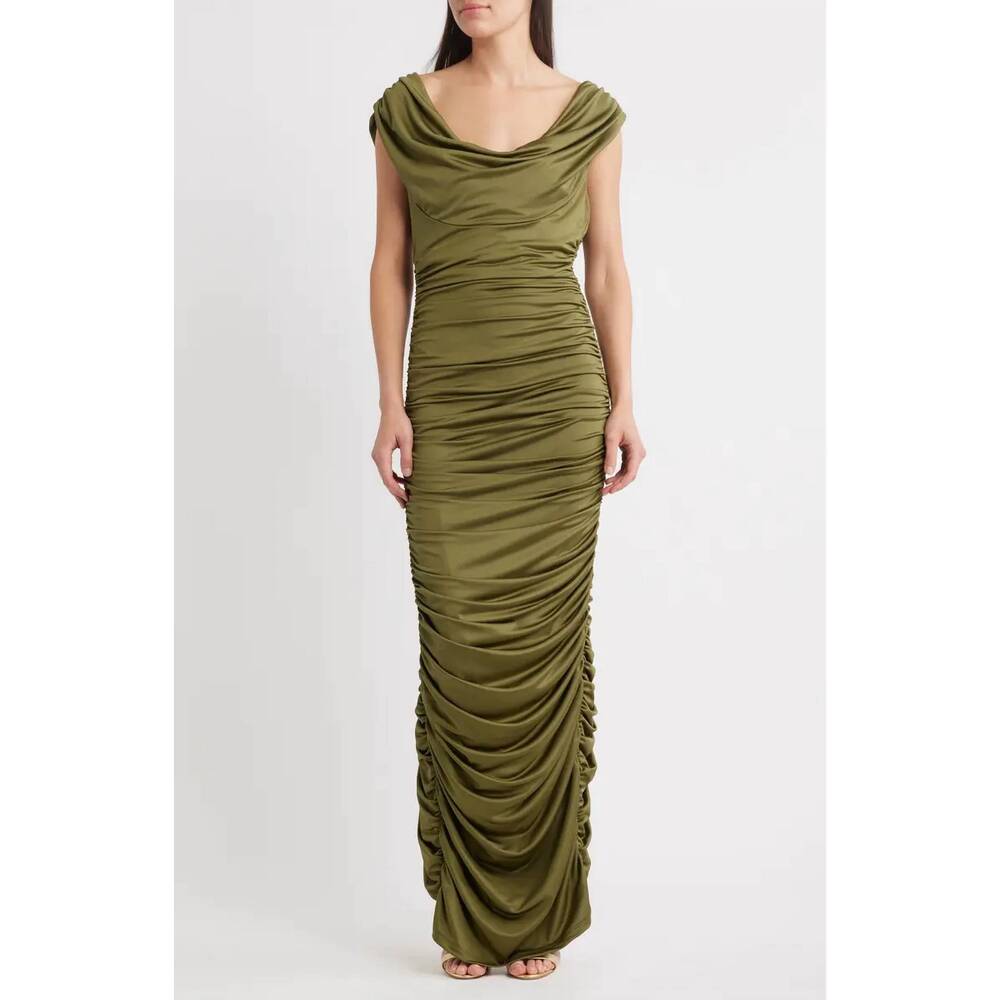 NEW BLACK HALO evangeline gown in hunter green